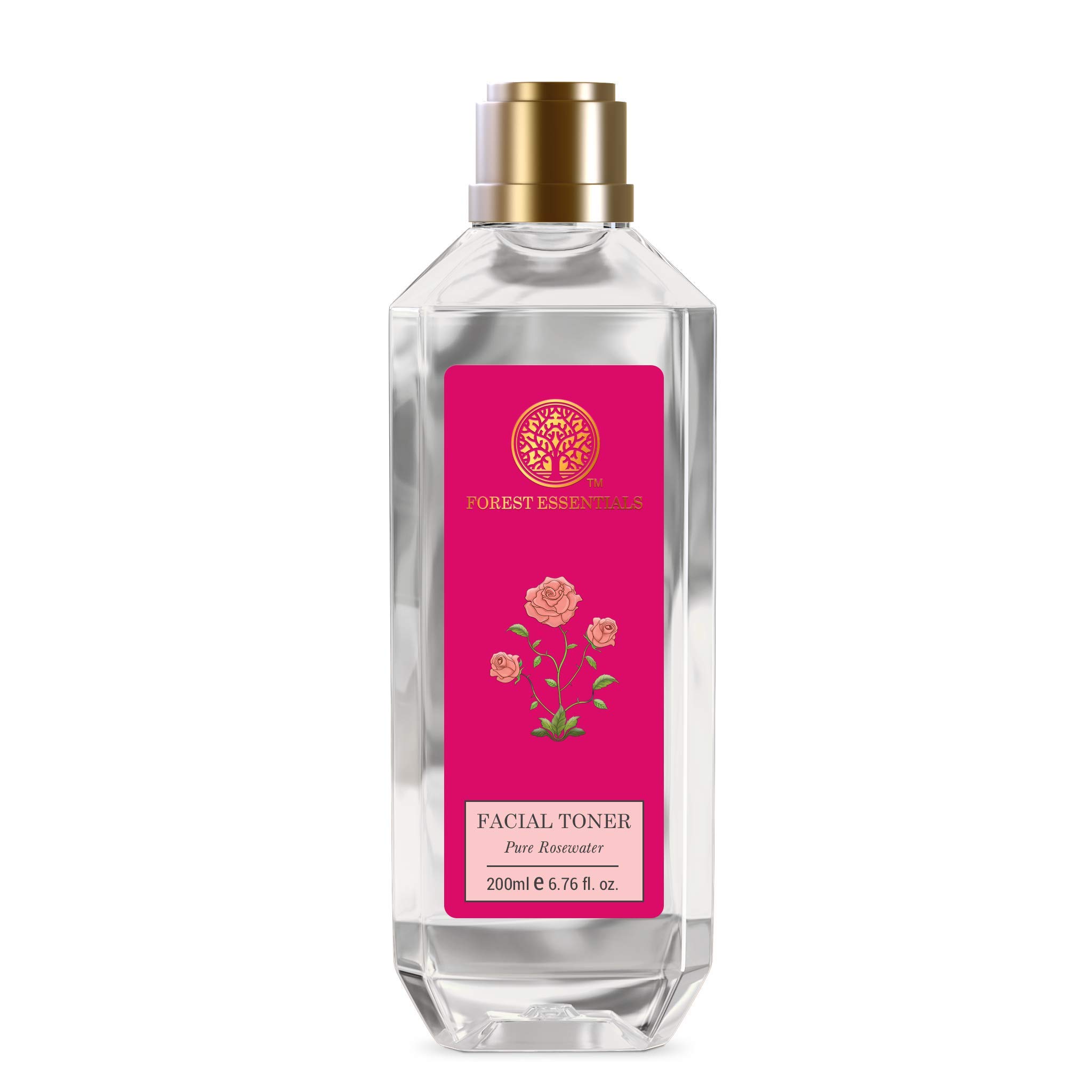 Forest Essentials Pure Rose Water Facial Toner 200ml | Alcohol-Free Hydrating Toner for Glowing Skin | Perfect for Daily Skincare Routine & Post-Cleansing Refreshment