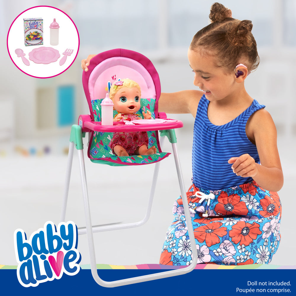 Baby Alive Doll Highchair Set - Interactive Feeding Toy for Toddlers Ages 3+ | Pretend Play Kitchen Accessory for Imaginative Playtime