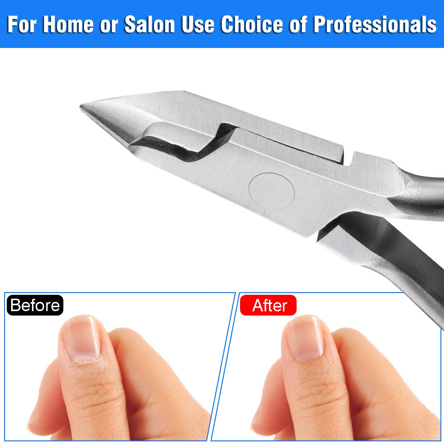 Professional Stainless Steel Cuticle Nippers & Pusher Set - Manicure Pedicure Tools for Gel Nails, Fingernails & Toenails | At-Home Spa & Salon Quality Nail Care Kit | Perfect for DIY Nail Art & Professional Grooming