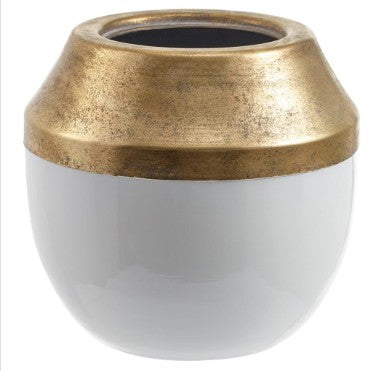 Elegant Two-Tone Metal Vase - Modern Home Decor for Living Room, Dining Table & Wedding Centerpieces