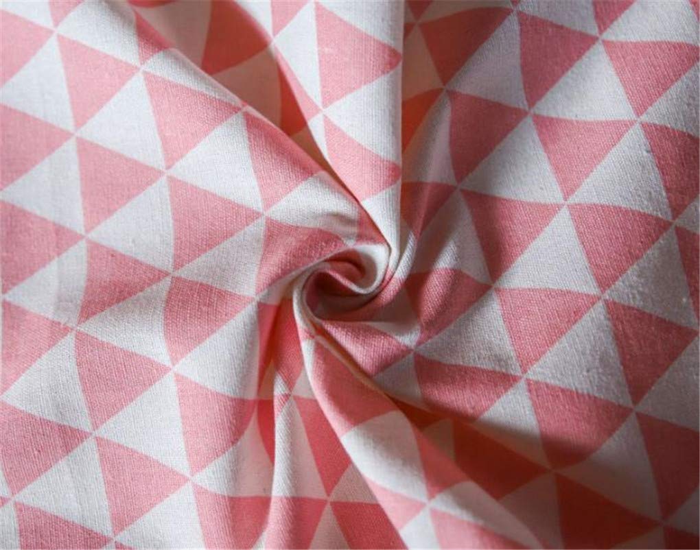 Microwave Oven Cover - Dustproof & Oil Resistant Cotton Linen Kitchen Appliance Protector with Storage Pockets (Pink Triangle) - Perfect for Microwave, Toaster & Small Appliance Protection