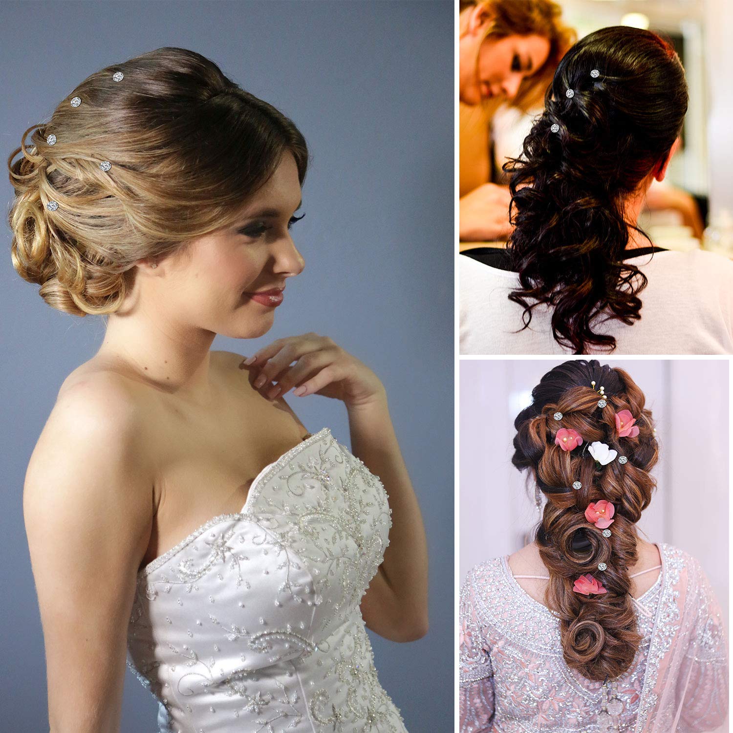 12-Piece Rhinestone Crystal Hair Twisters Set - Spiral Hair Pins for Wedding, Bridal, Prom & Party - Includes Clear Storage Container - Perfect for Updos, Braids & Special Occasion Hairstyles