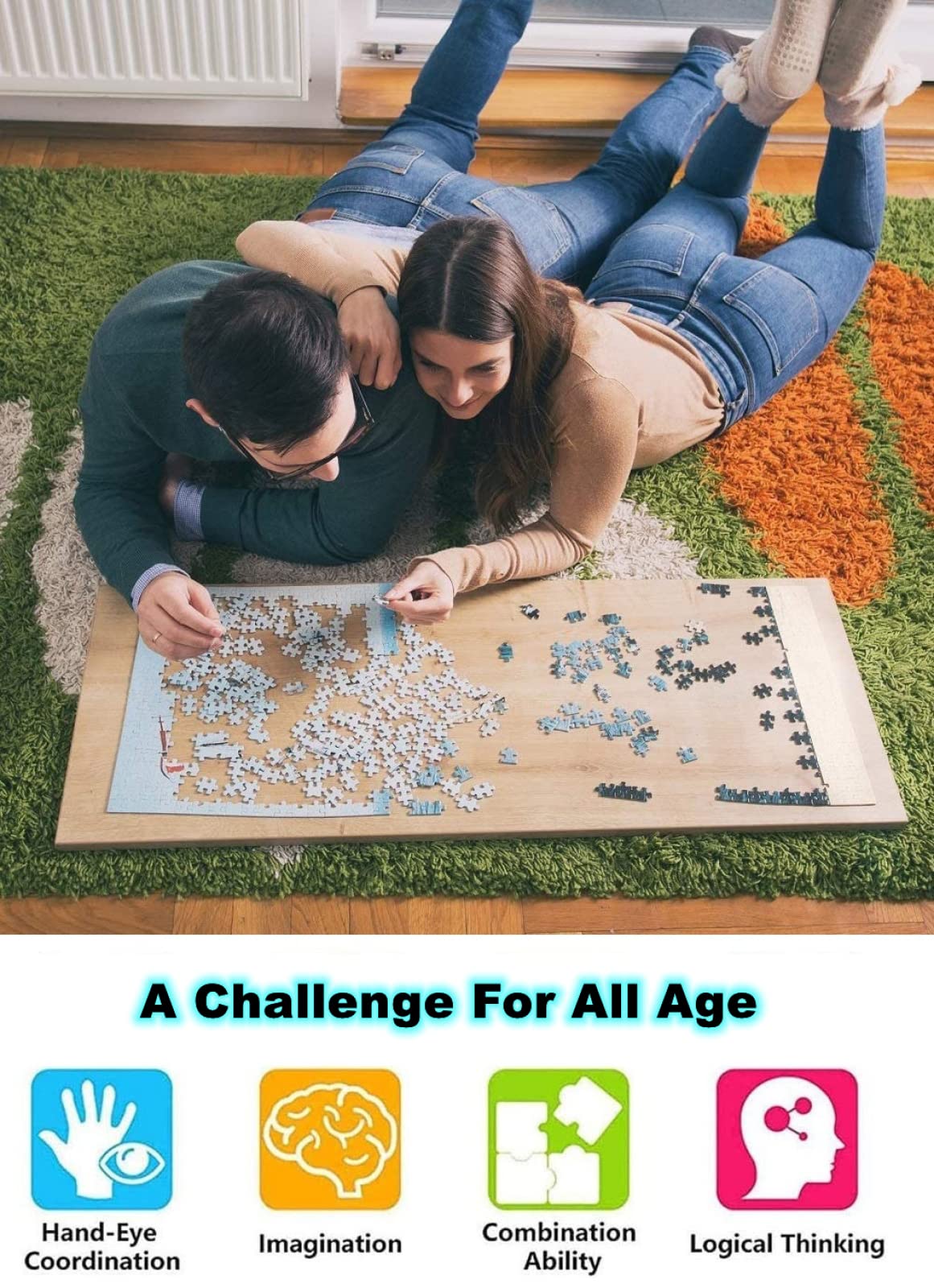1000 Piece Wooden Jigsaw Puzzle for Adults - Cat & Tiger Shadow Animal Puzzle, DIY Collectible Home Decor (29.5x19.7 Inches) | Perfect for Relaxation, Family Game Night & Wall Art Decoration