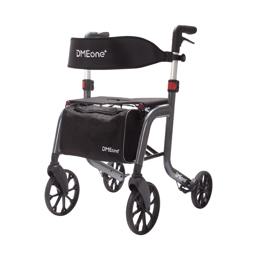 Noka Ultra Lightweight Rollator Walker with Seat - Foldable Mobility Aid for Seniors & Adults - Indoor & Outdoor Use for Shopping, Travel & Daily Support