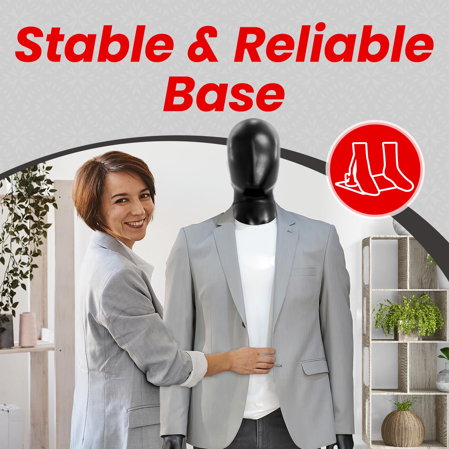 Premium Male Mannequin for Clothing Display - Realistic Proportions, Durable & Sturdy Construction - Perfect for Retail Stores, Boutiques & Fashion Showrooms (Black)