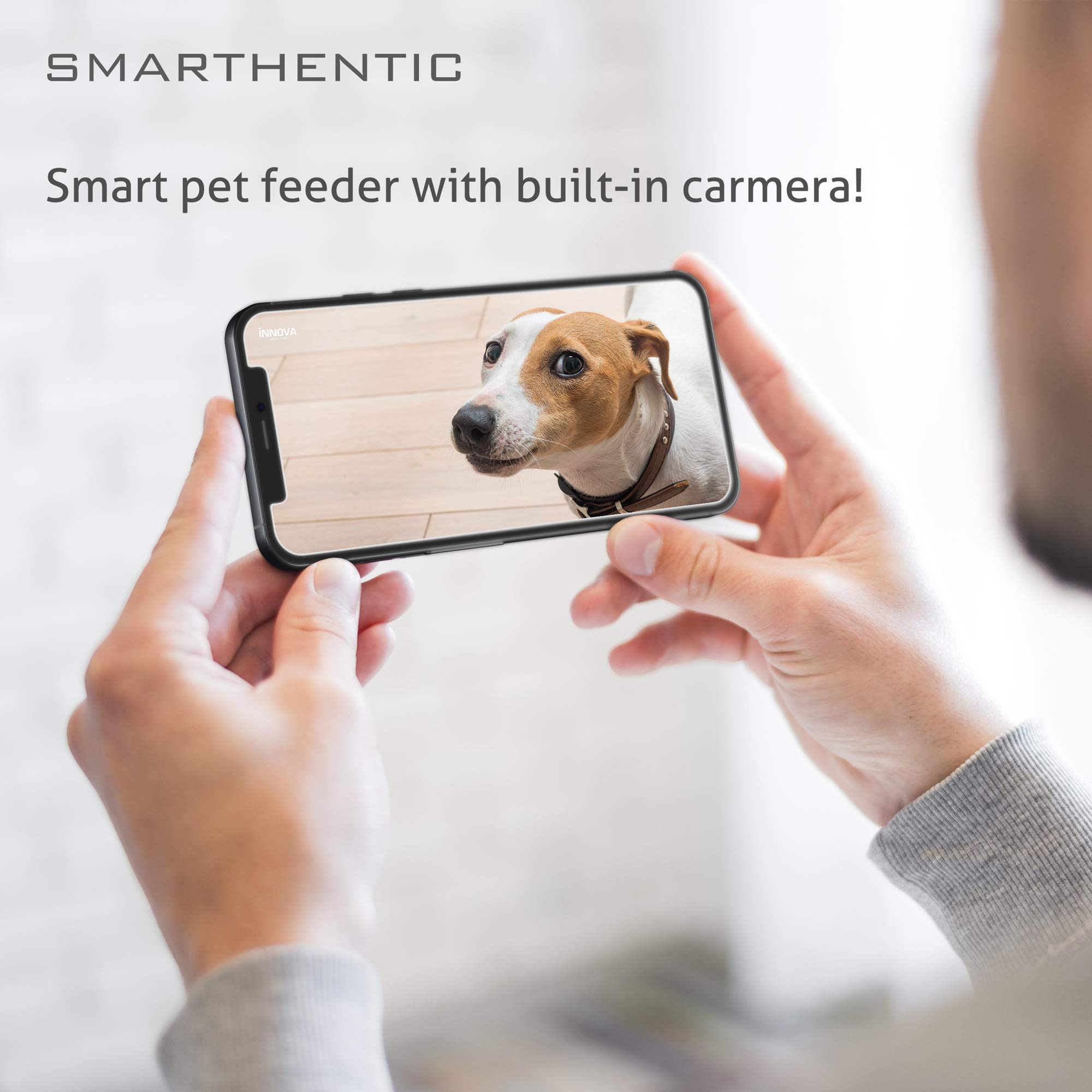 Smart WiFi Pet Feeder with HD Camera - Automatic Cat & Dog Food Dispenser, Programmable Portion Control, APP Control, Voice Recorder - Perfect for Home Monitoring and Pet Care While Traveling