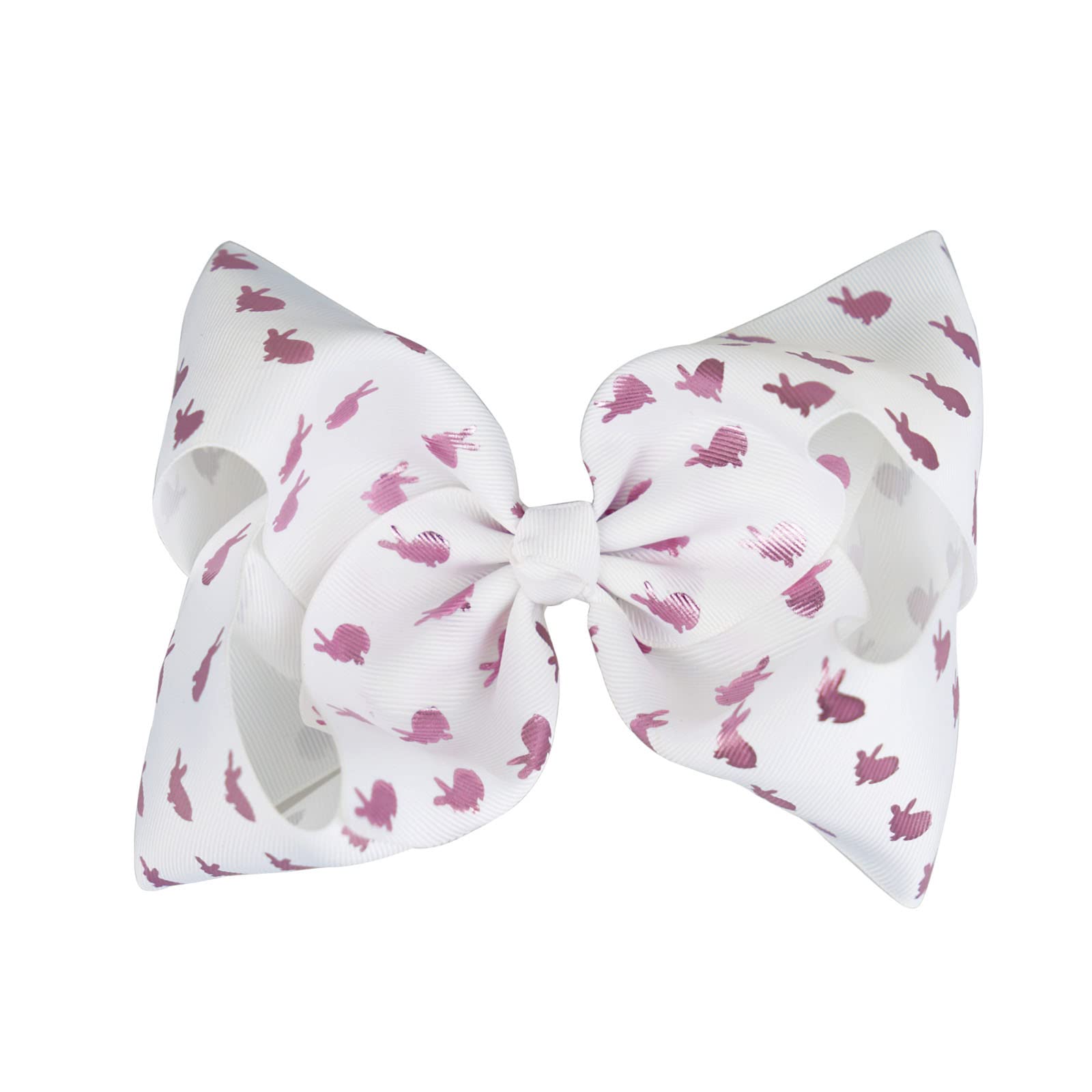 Easter Bunny Hair Clips for Girls - Sparkling Glitter Rabbit Ear Hairpins with Large Bow & Small Rabbit Design - Perfect for Easter Outfits, Spring Photos & Toddler Dress Up