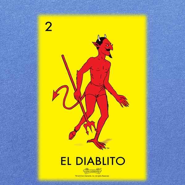 Pop Threads El Diablito Devil Loteria Card Mexican Graphic T-Shirt for Men - Cool Latino Cultural Tee for Parties, Cinco de Mayo & Hispanic Heritage Celebrations