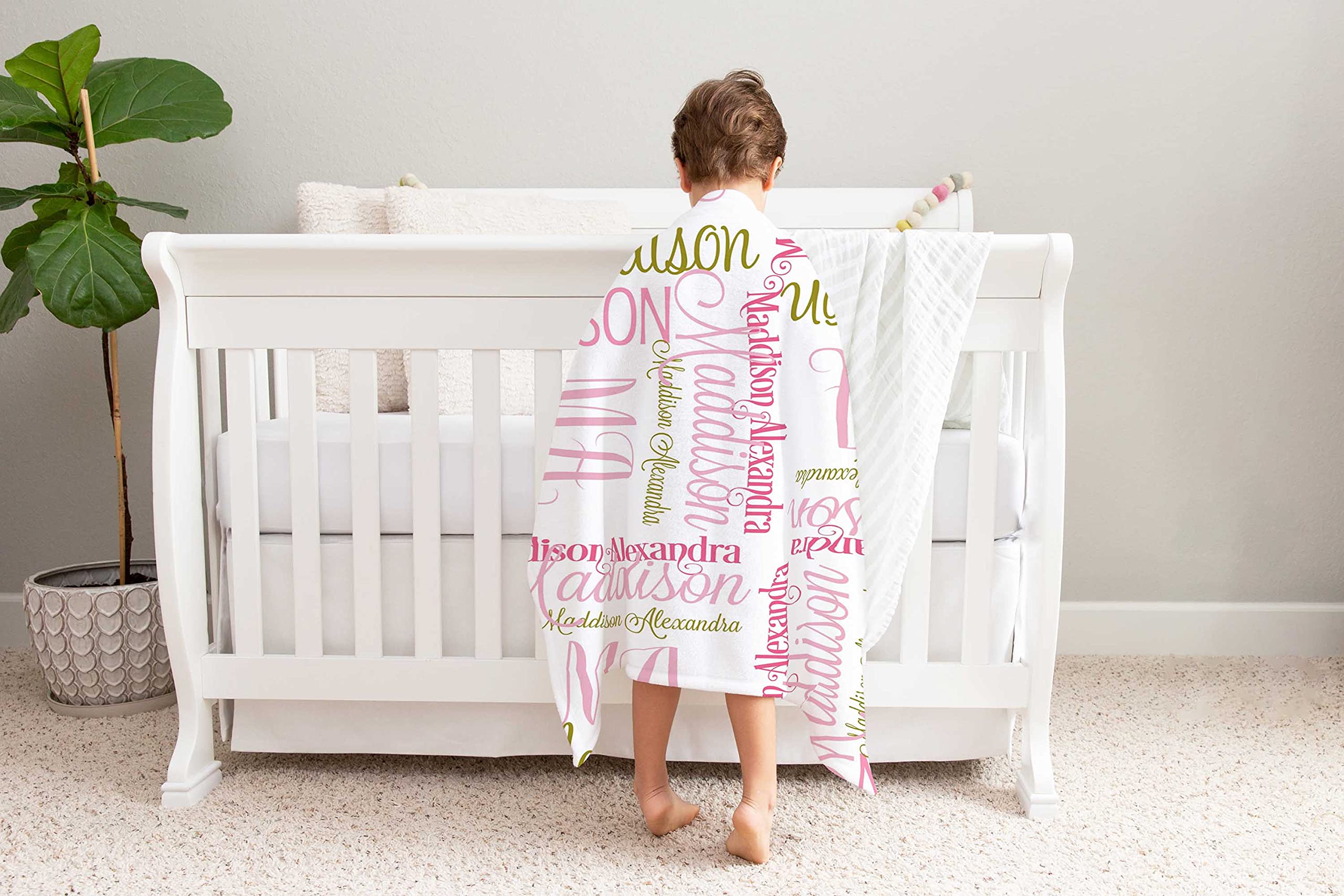 Personalized Name Blanket - Custom Baby Blanket for Girls, Boys, Kids & Adults - Perfect Gift for Newborns, Toddlers, Parents & Grandparents - Great for Nursery, Bedtime, Travel & Photo Shoots