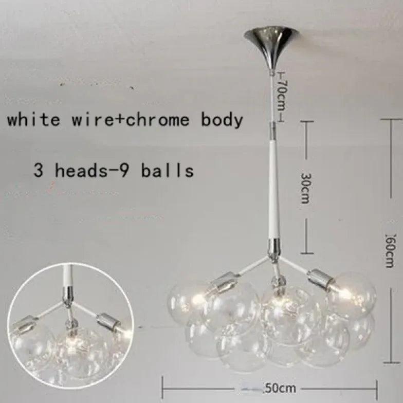 Elegant Transparent Glass Bubble Chandelier - Modern Artistic Lighting Fixture for Dining Room, Living Room & Bedroom Decor