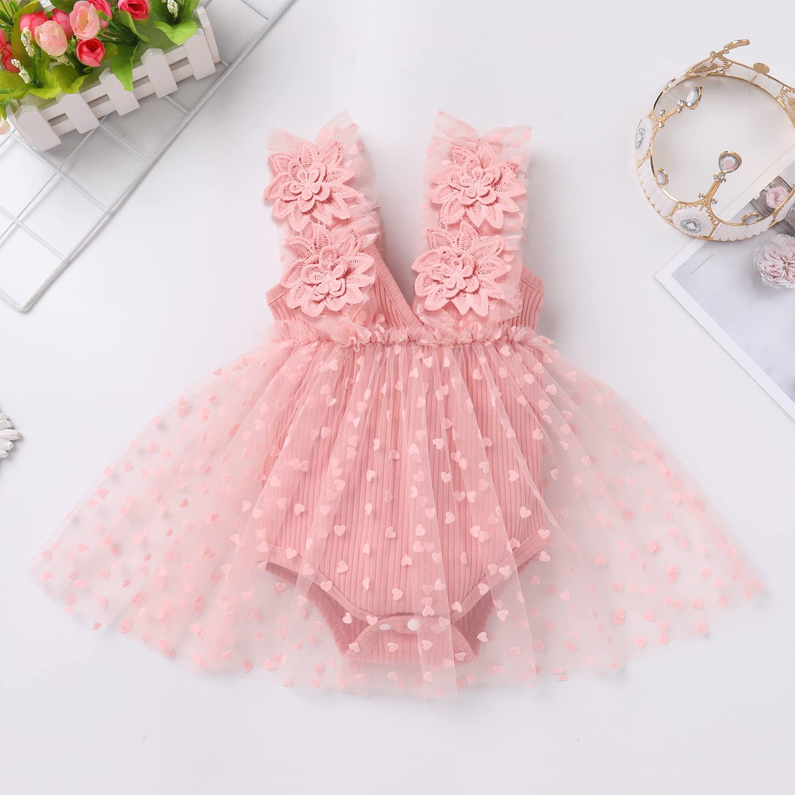 IMEKIS Newborn Baby Girls 1st Birthday Outfit - Elegant Butterfly Dress with Matching Headband for Photoshoots, Parties & Special Occasions