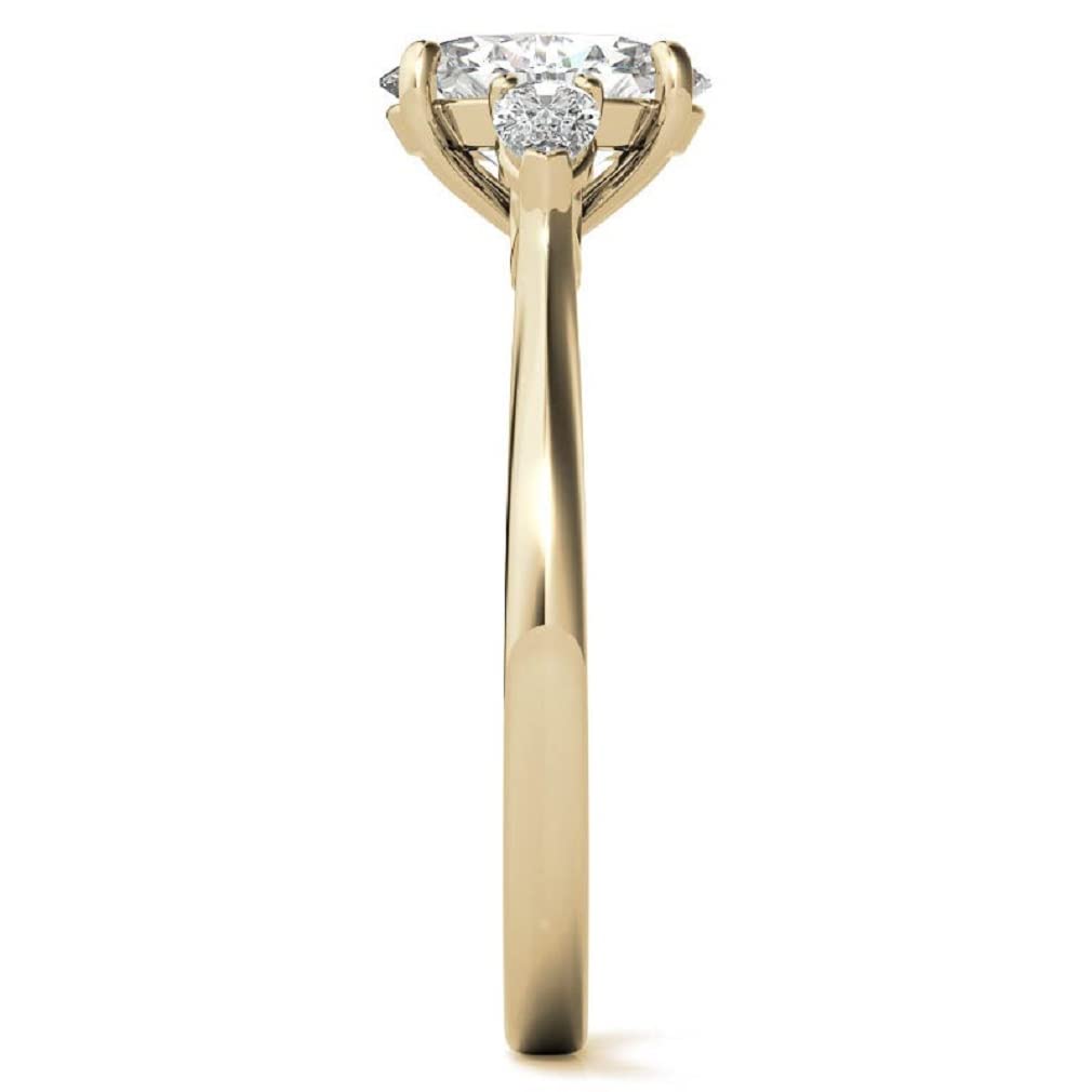 1.5 CT Oval Three Stone Moissanite Engagement Ring for Women - 925 Silver 10K/14K/18K Solid Yellow Gold Wedding Bridal Ring - Anniversary Promise Gift for Her - Perfect for Proposals, Weddings & Special Occasions