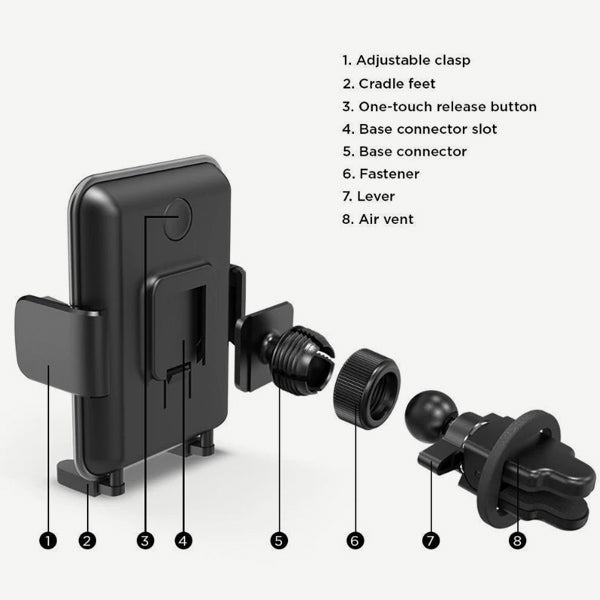 Simpl Cradle Air Vent Mount - Universal Phone Holder for Car, Hands-Free Car Mount for iPhone & Android - Perfect for Driving, Navigation & Safe Travel