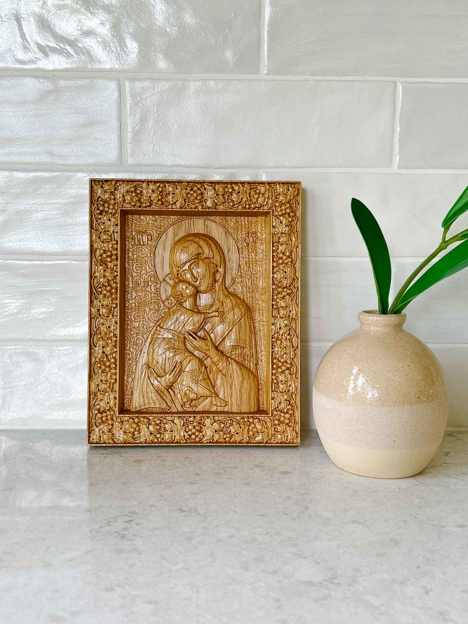 Our Lady of Tenderness Icon - Hand-Painted Orthodox Christian Religious Art - Perfect for Home Altar, Church Decor & Spiritual Gifts