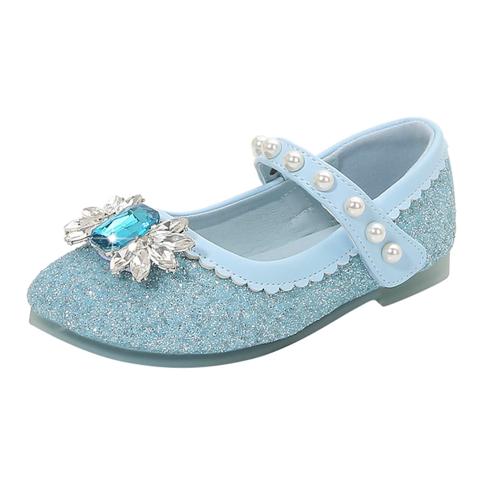 **Blue Girls Leather Dance Shoes Size 13 (11-11.5 Years Big Kids) - Comfortable Performance Shoes for Ballet, Jazz & Recitals**