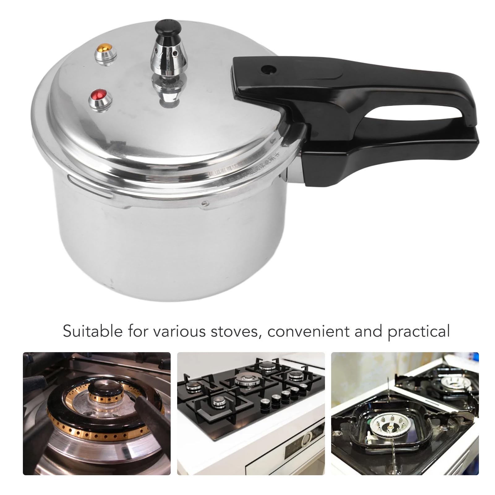 AUNMAS 3L Aluminum Stovetop Pressure Cooker - 18cm Bottom Mini Cooker for Fast Cooking, Canning & Home Use | Perfect for Soups, Stews & Meal Prep