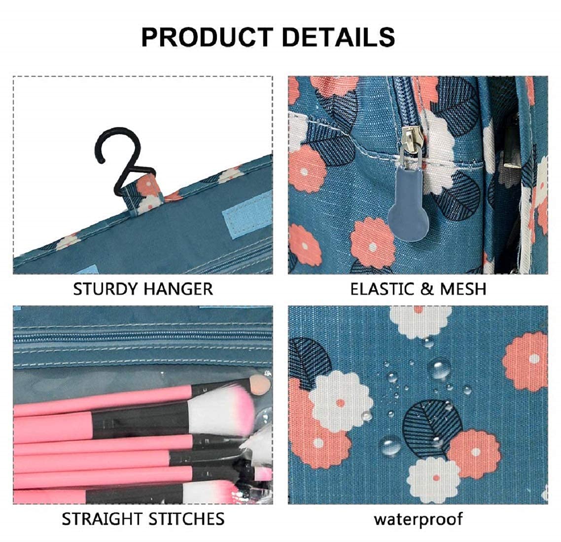 Large Cosmetic Bag for Travel - Multifunctional Makeup Organizer with Hook for Men & Women | Perfect for Grooming & Toiletries