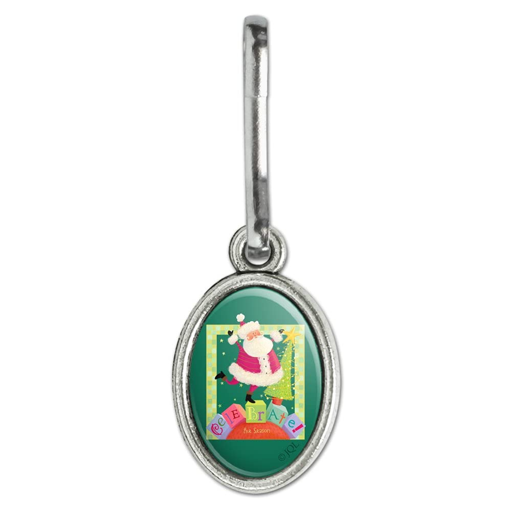 Vintage Santa Christmas Charm - Decorative Zipper Pull for Purse, Suitcase & Backpack - Holiday Season Accessory for Festive Gifts & Travel