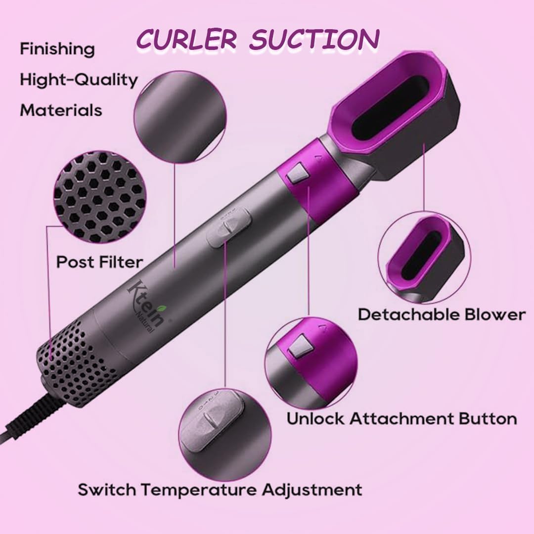 MORESOON 5-in-1 Hair Dryer Brush Set with Detachable Blow Dryer, Negative Ion Technology for Frizz-Free Styling | Hot Air Brush, Volumizer & Thermal Curler for Salon-Quality Blowouts at Home | Perfect for Daily Styling, Travel & Professional Use