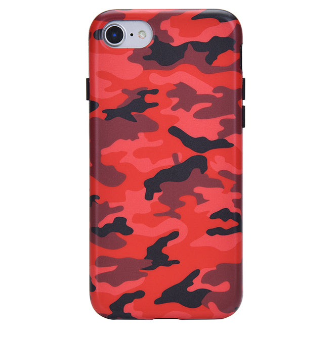 Red Camo iPhone Case - Durable Protective Cover for iPhone 12/13/14/15 - Military Style Camouflage Design - Perfect for Outdoor, Hunting, and Adventure Enthusiasts