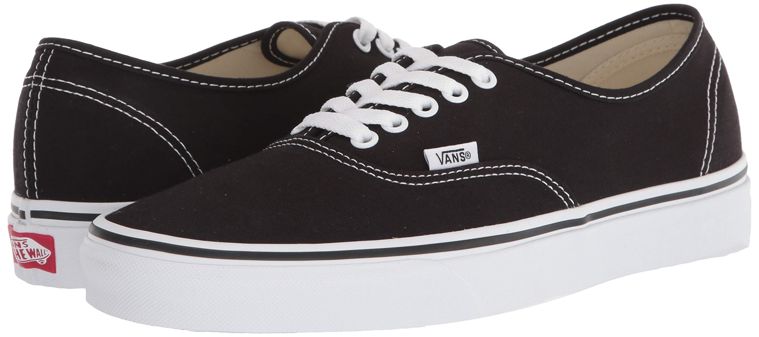 Vans Authentic Unisex Sneakers - Black & White Canvas Shoes for Men & Women | Casual Wear, Skateboarding, Street Style