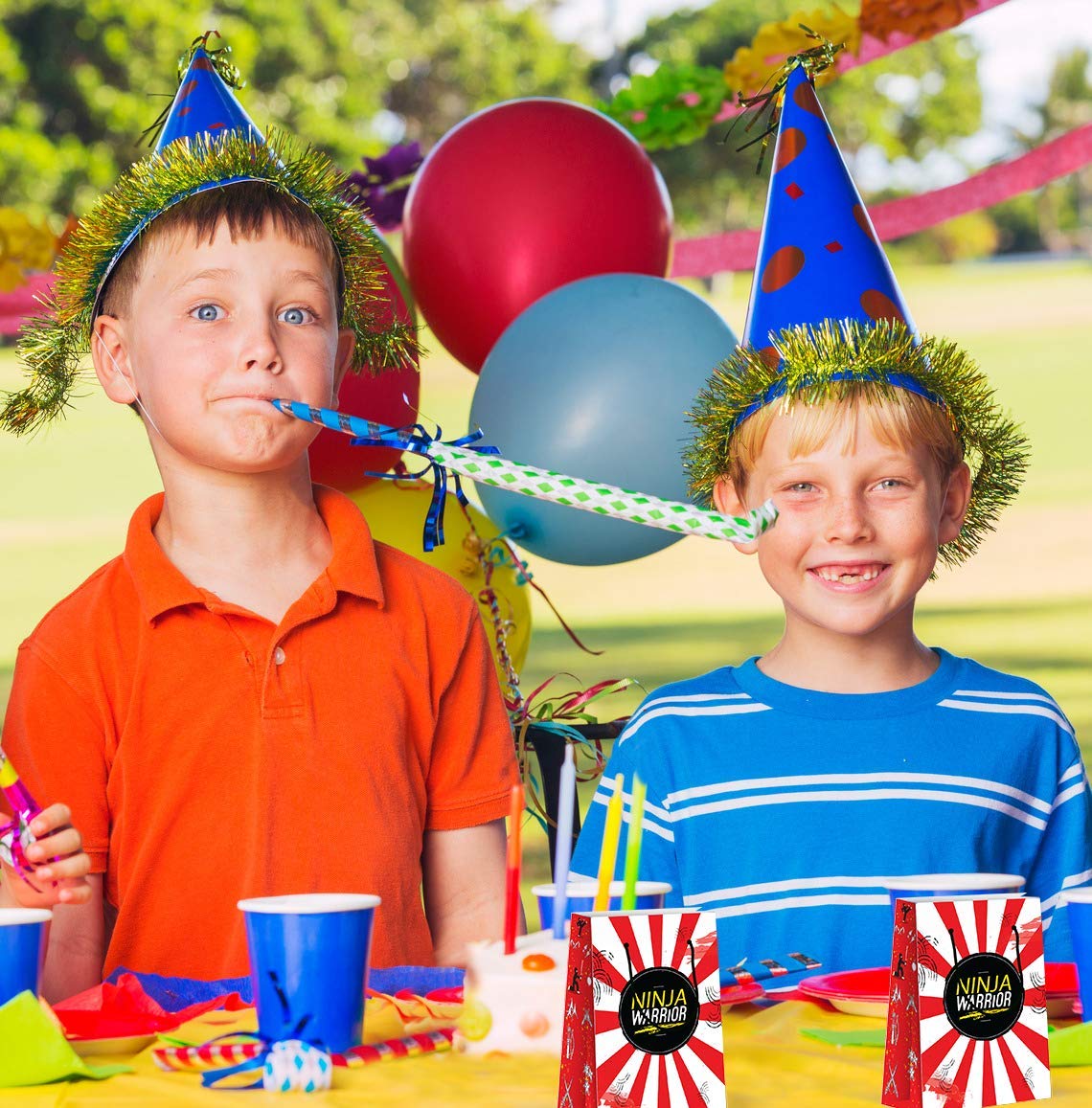 Premium Ninja Themed Party Favor Bags - 12 Pack | Durable Treat & Goody Bags for Birthday Parties, Halloween, School Events & Gift Giving | Bulk Party Supplies & Decorations by LARZN