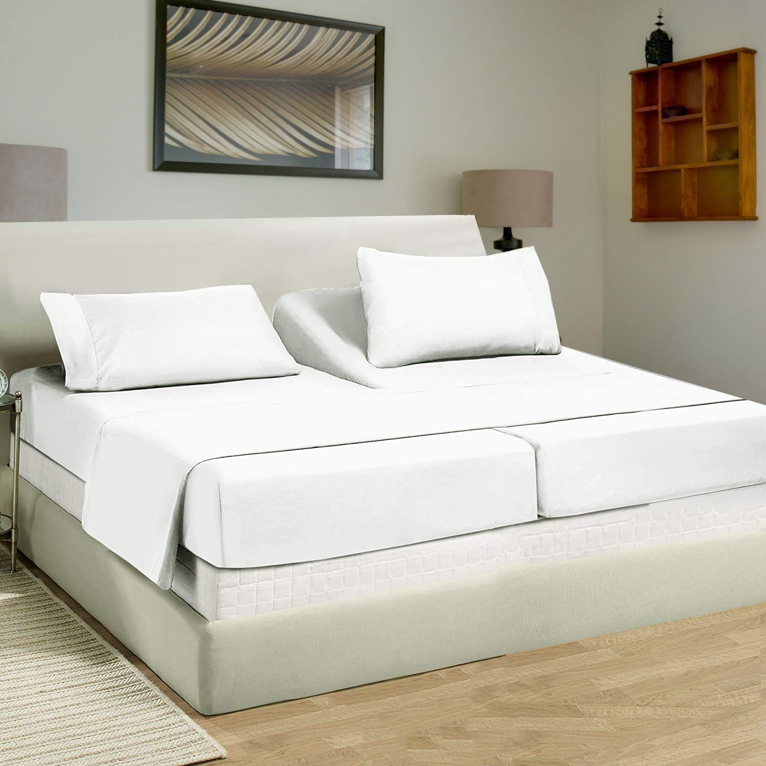 5-Piece Split Queen Sheet Set for Adjustable Beds - 100% Pure Egyptian Cotton 800 Thread Count, Ultra Soft & Breathable, Deep Pocket Fits Up to 16