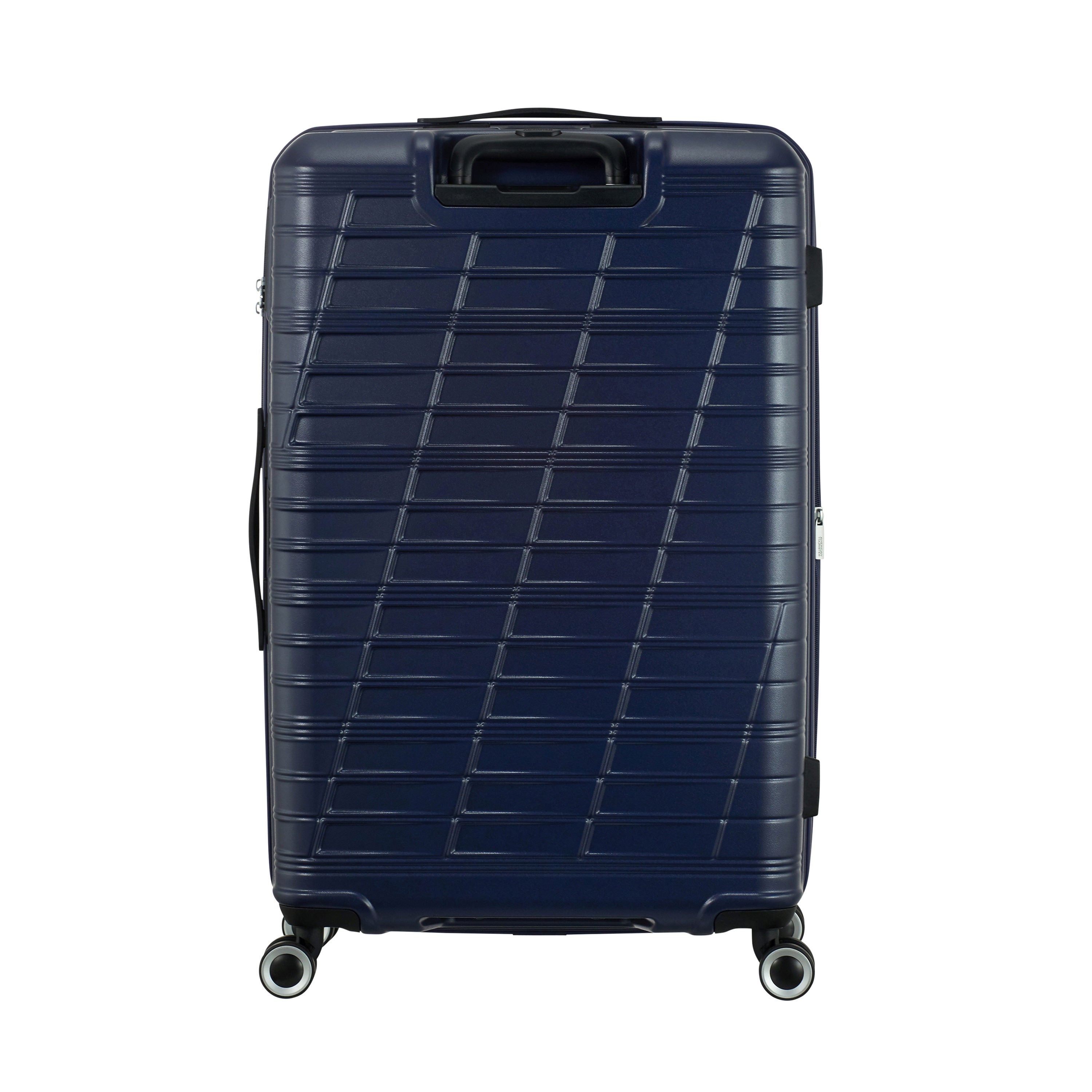 American Tourister Surftime Spinner 3-Piece Luggage Set - Lightweight Expandable Suitcase with 360° Wheels for Travel, Vacation & Business Trips (Black/Blue) - Perfect for Airplane Carry-On & Checked Baggage
