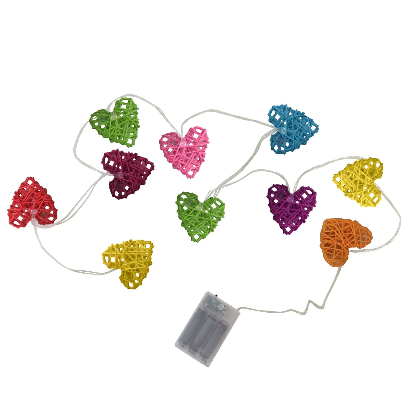 Heart-Shaped LED String Lights - Romantic Wedding Decor, Christmas Tree Lights, Valentine's Day Home Lighting - Indoor Fairy Lights for Bedroom, Party & Holiday Decorations (Clear, One Size)
