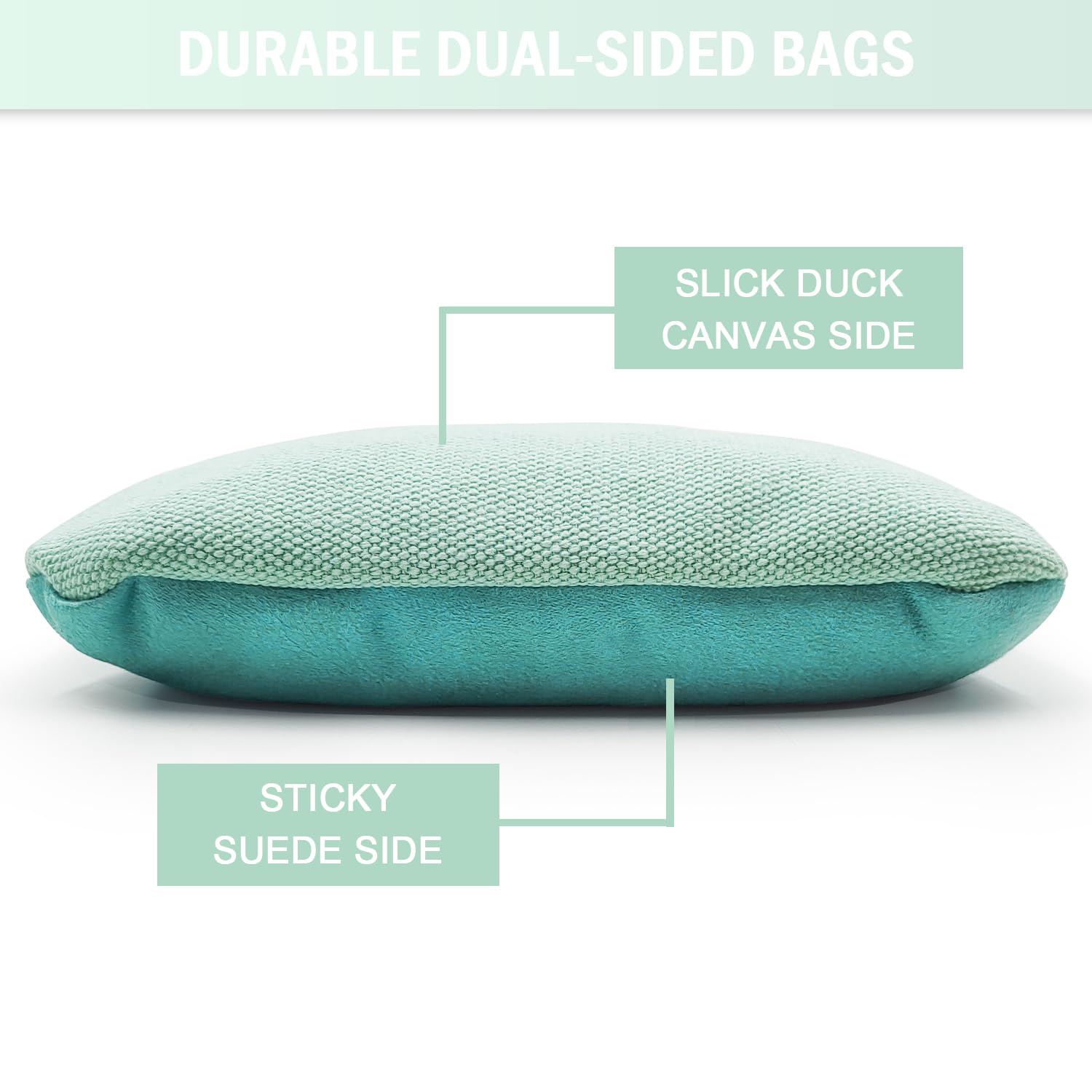 Professional Dual-Sided Cornhole Bags Set of 8 - Regulation Size Bean Bags with Slick & Stick Sides for Outdoor Games, Tailgating, and Backyard Parties