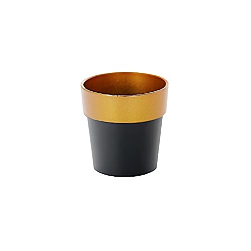 3-Inch Black Gold Metallic Round Plastic Flower Pots - Set of 3, Wedding Centerpieces, Home & Garden Decor, Perfect for Wedding Receptions, Table Decorations, and Indoor Plant Displays