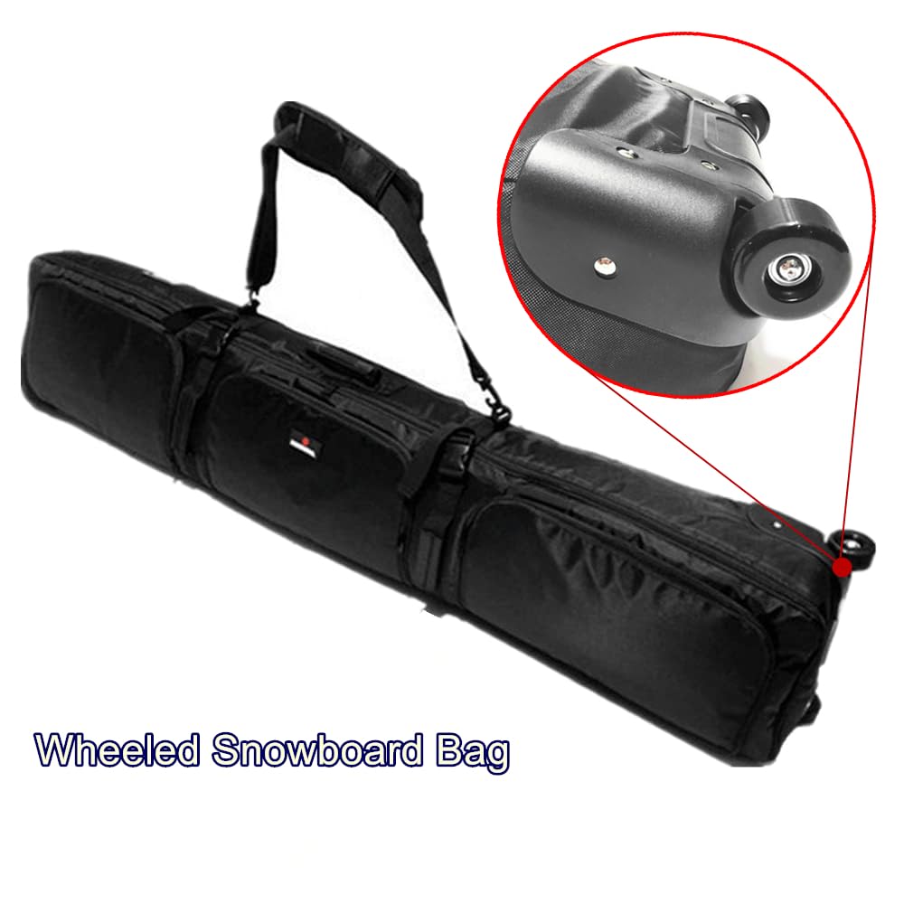 UNISTRENGH Wheeled Ski & Snowboard Travel Bag - Waterproof Padded Snowboard Backpack with Wheels for Air Travel - Perfect for Snowboarding Trips & Winter Vacations