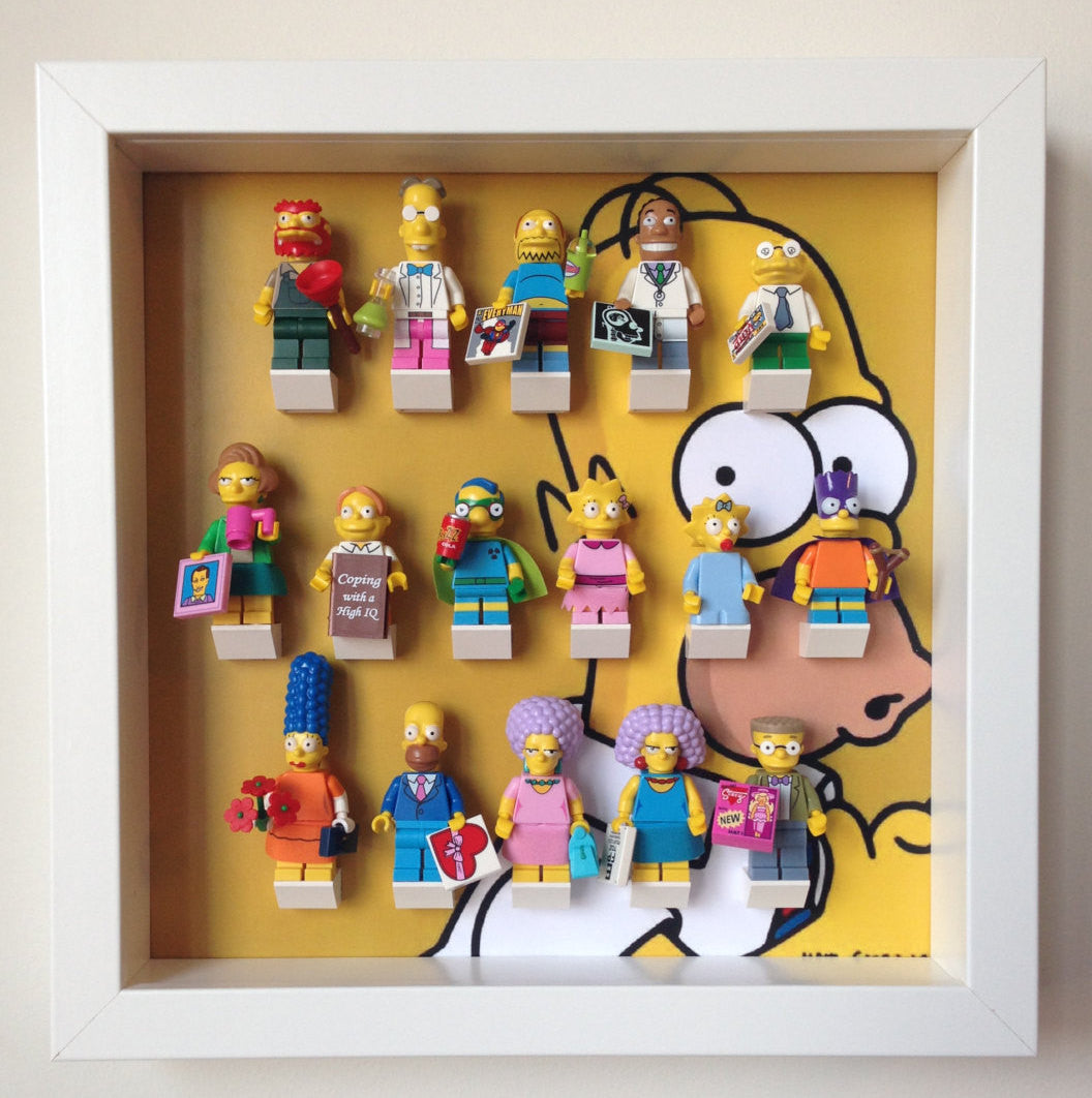 Official Homer Simpson LEGO® Minifigure Display Frame - Perfect for Collectors & LEGO® Enthusiasts | Showcase Your Minifigures at Home or Office
