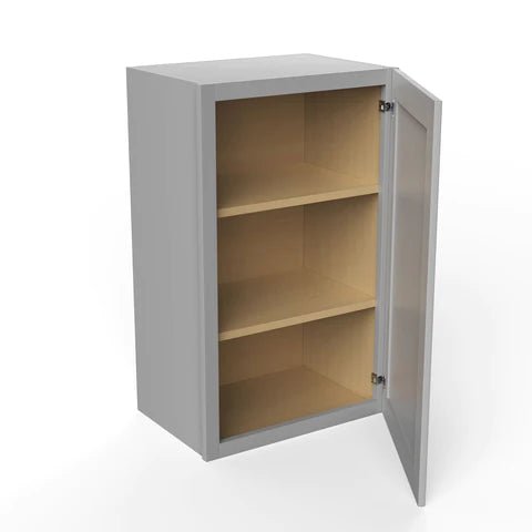 30 Inch Wall Cabinet - 18W x 30H x 12D Grey Shaker Style Kitchen Storage | Perfect for Pantry, Bathroom & Laundry Room Organization