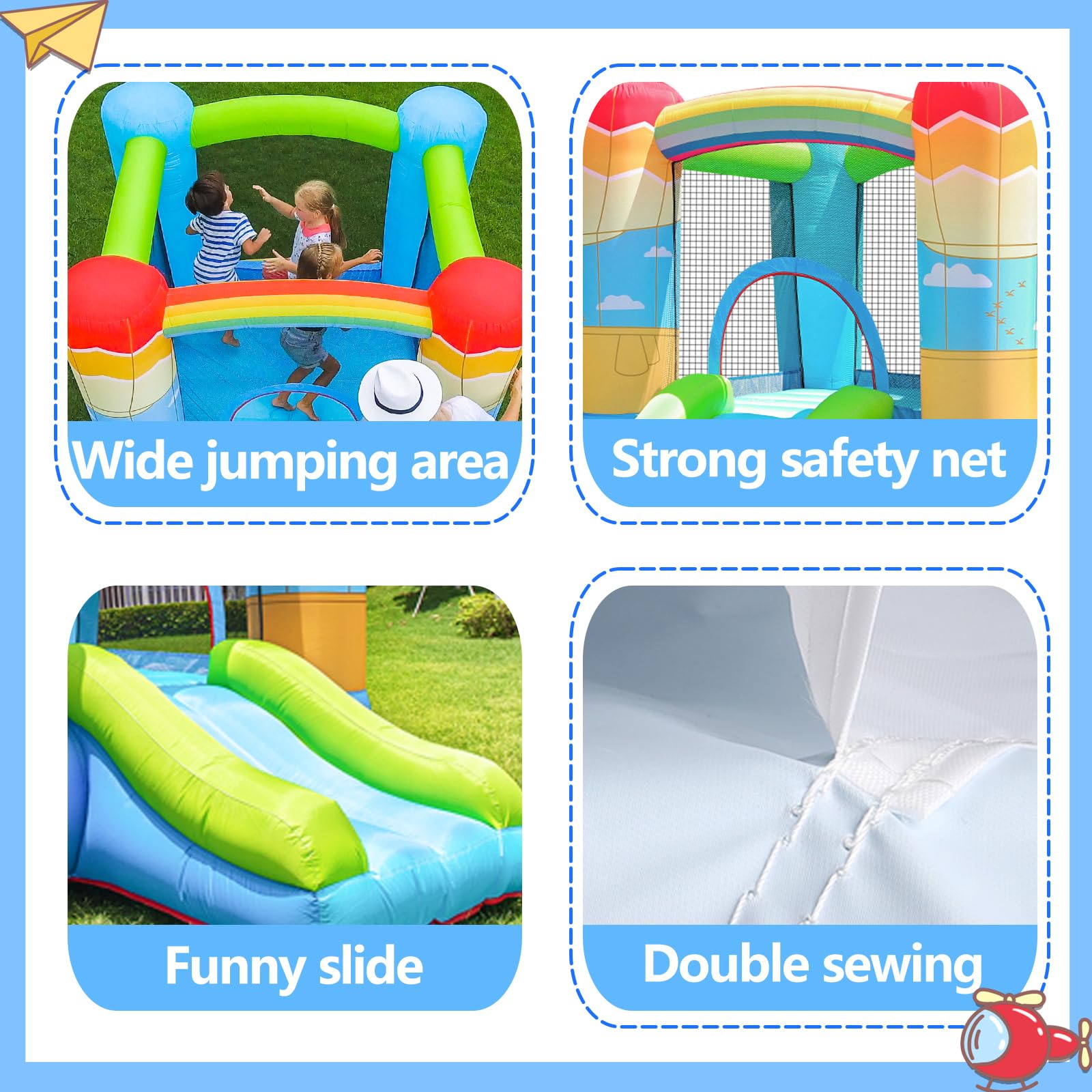Doctor Dolphin Indoor Bounce House for Kids with Blower - Inflatable Jump House for Toddlers, Birthday Gift (350W Blower Included) - Perfect for Indoor Playrooms, Backyard Parties & Family Gatherings