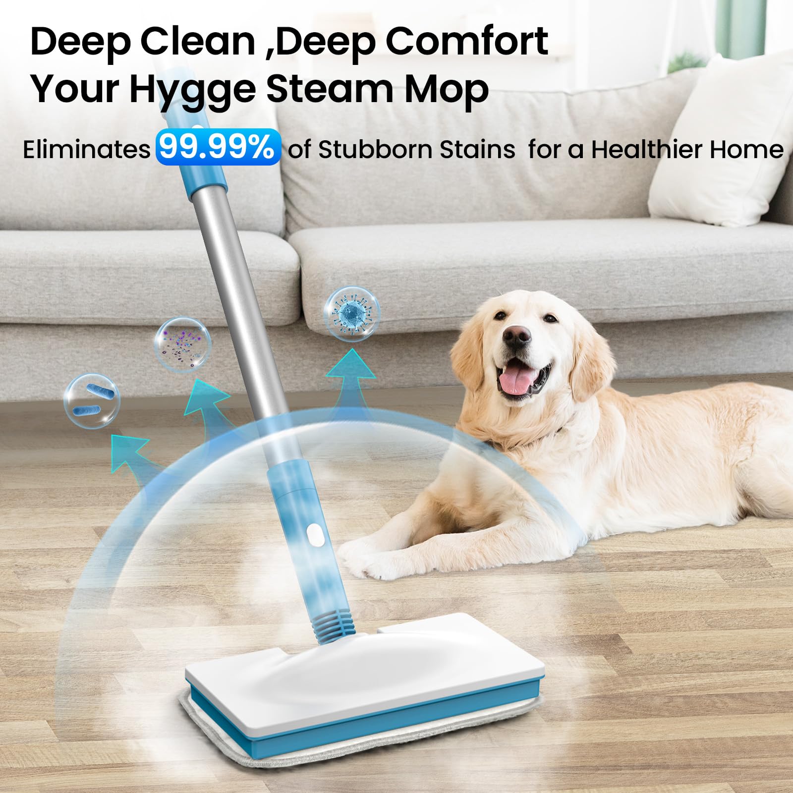 **Z7 Steam Mop for Floor Cleaning - 13-in-1 Multi-Surface Steam Cleaner for Tile, Grout, Hardwood, Laminate, Furniture, Couch, Clothes & Carpet | Corded Floor Steamer Machine (Blue) | Perfect for Home, Kitchen, Bathroom & Car Detailing**