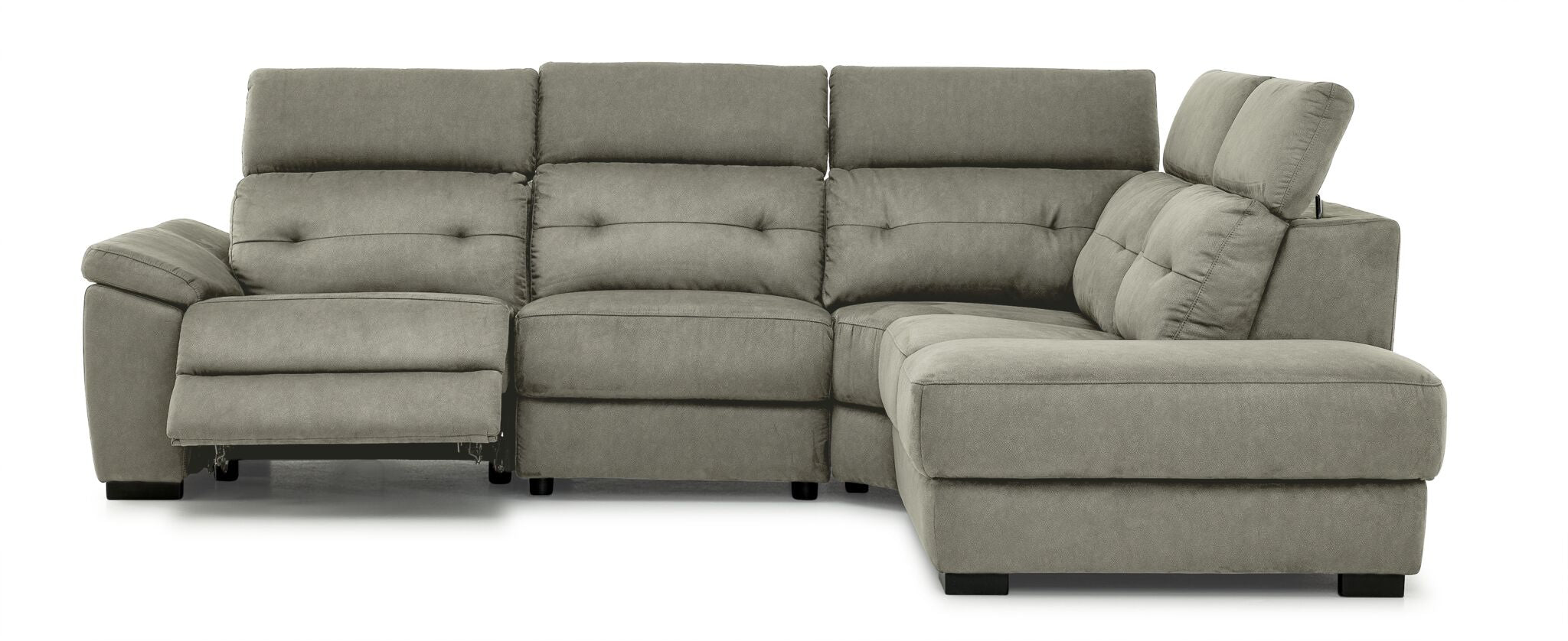 Colorado 4-Piece Power Reclining Sectional Sofa with Right Facing Chaise in Silver | Modern Living Room Furniture for Home Theater & Family Gatherings