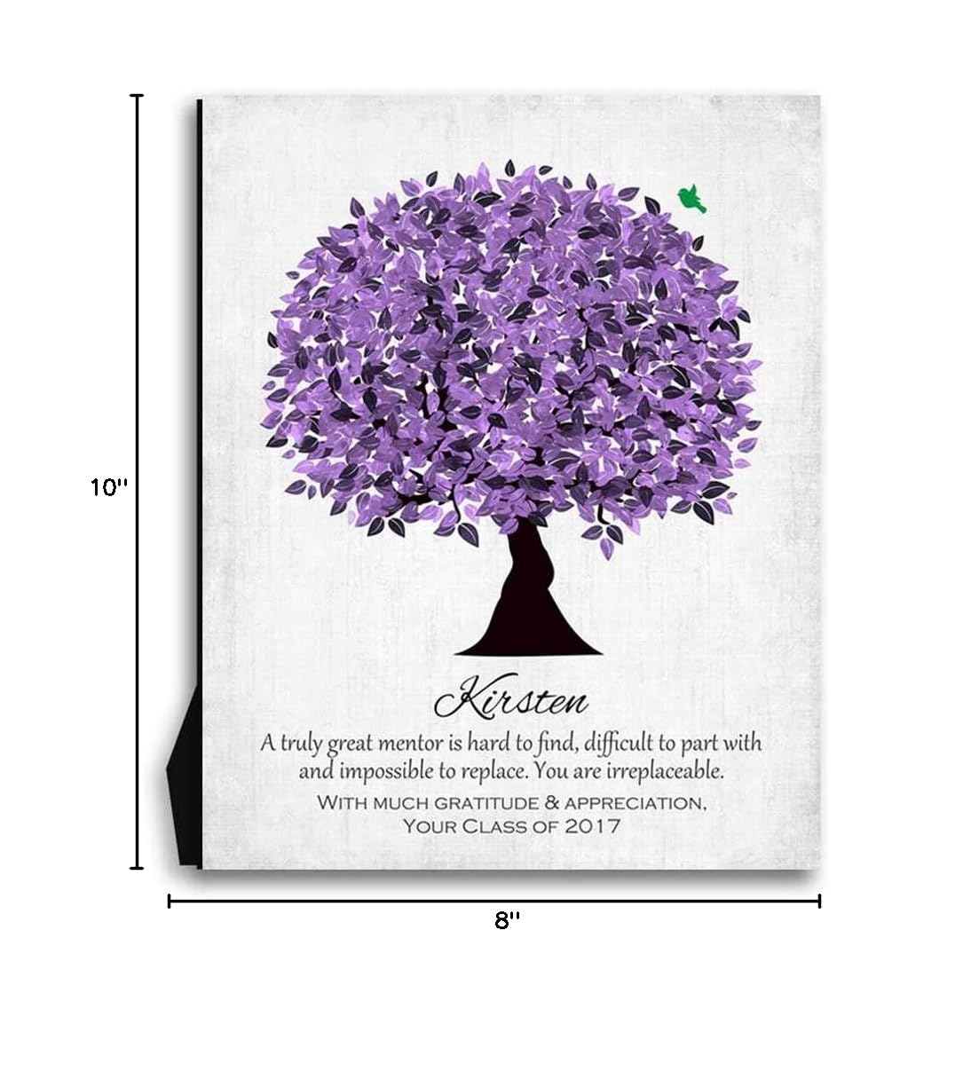 8x10 Personalized Metal Art Print - Unique Gift for Boss, Mentor, Teacher - Purple Deluxe Velvet Tabletop Stand with Gift Wrapping (LTC-M1477) | Office Decor, Retirement Gift, Appreciation Present