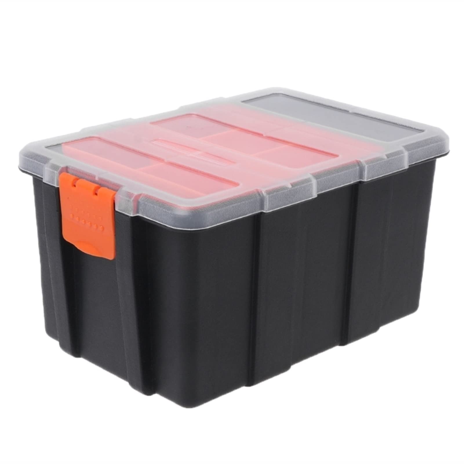 Professional Transparent Tool Box - Durable Plastic Multifunctional Hardware & Parts Organizer with Compartments | Car Tools Storage Case for Mechanics, DIY Projects & Home Organization