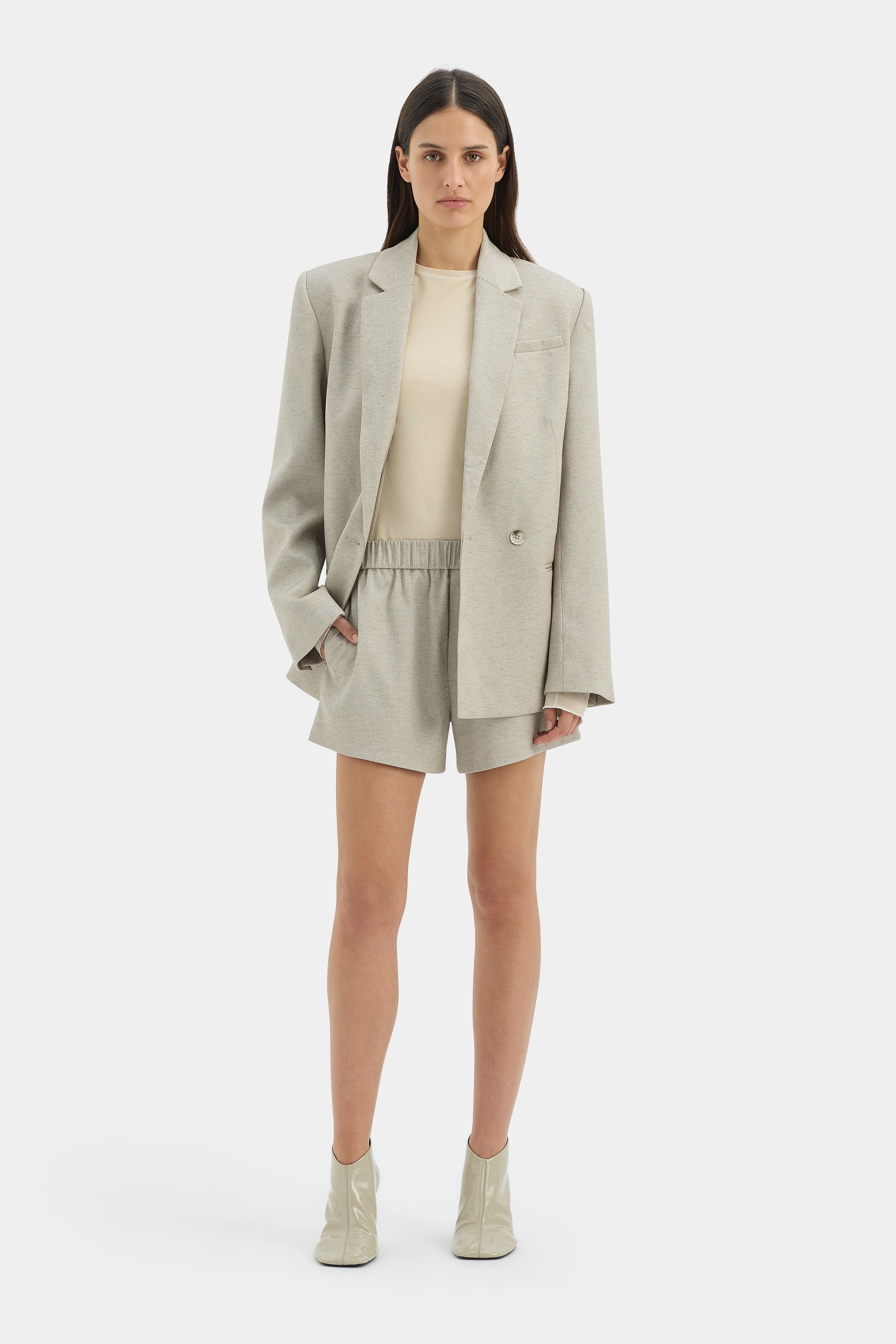 Leone Blazer Natural - Women's Lightweight Tailored Jacket for Office, Business & Formal Events
