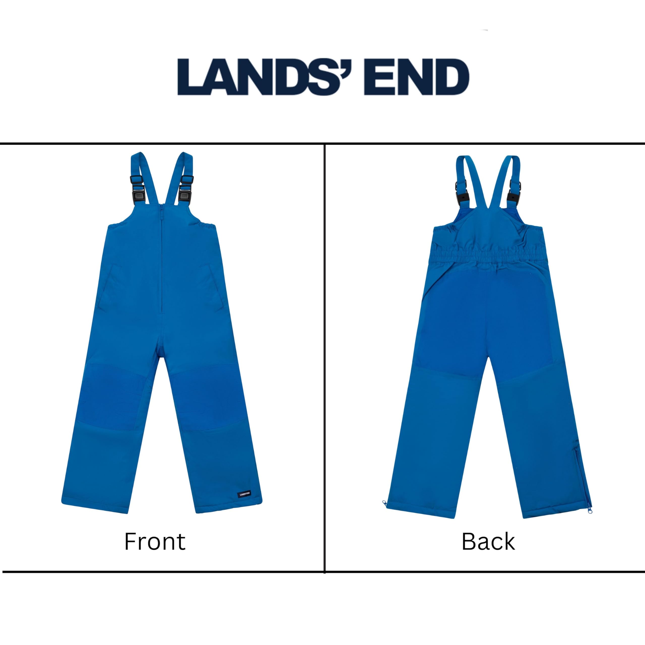 Lands' End Kids Squall Waterproof Snow Bib Pants with Reinforced Knees - Warm Winter Snow Pants for Boys & Girls, Ideal for Skiing, Sledding & Outdoor Play