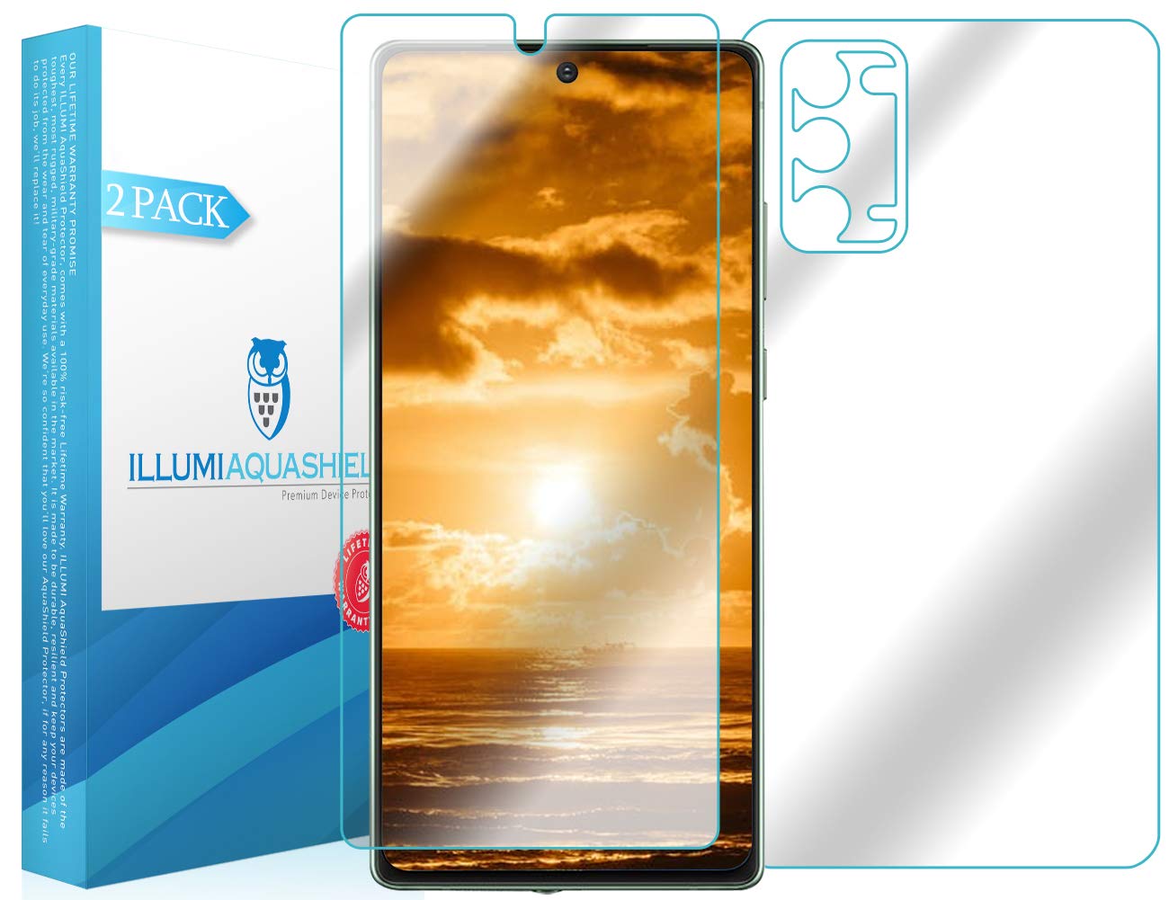 Premium ILLUMI AquaShield HD Clear TPU Screen Protector (2-Pack) for Samsung Galaxy Note 20 (6.7 inch) - No-Bubble Front & Back Protection - Perfect for Work, Travel & Everyday Use