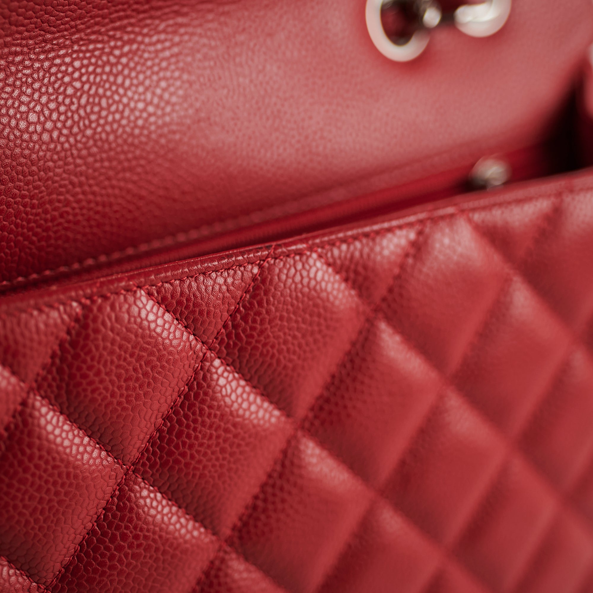 Chanel Caviar Jumbo Single Flap Bag in Red - Luxury Designer Handbag for Women, Perfect for Evening Events & Special Occasions