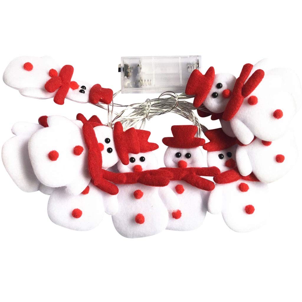 WYBFZTT-188 Snowman Christmas Tree LED Garland Lights with Snowflakes - 10ft Fairy String Lights for Holiday Decor, Xmas Tree, Fireplace, Window & Outdoor Decorations - Perfect for Christmas, Navidad, New Year Celebrations
