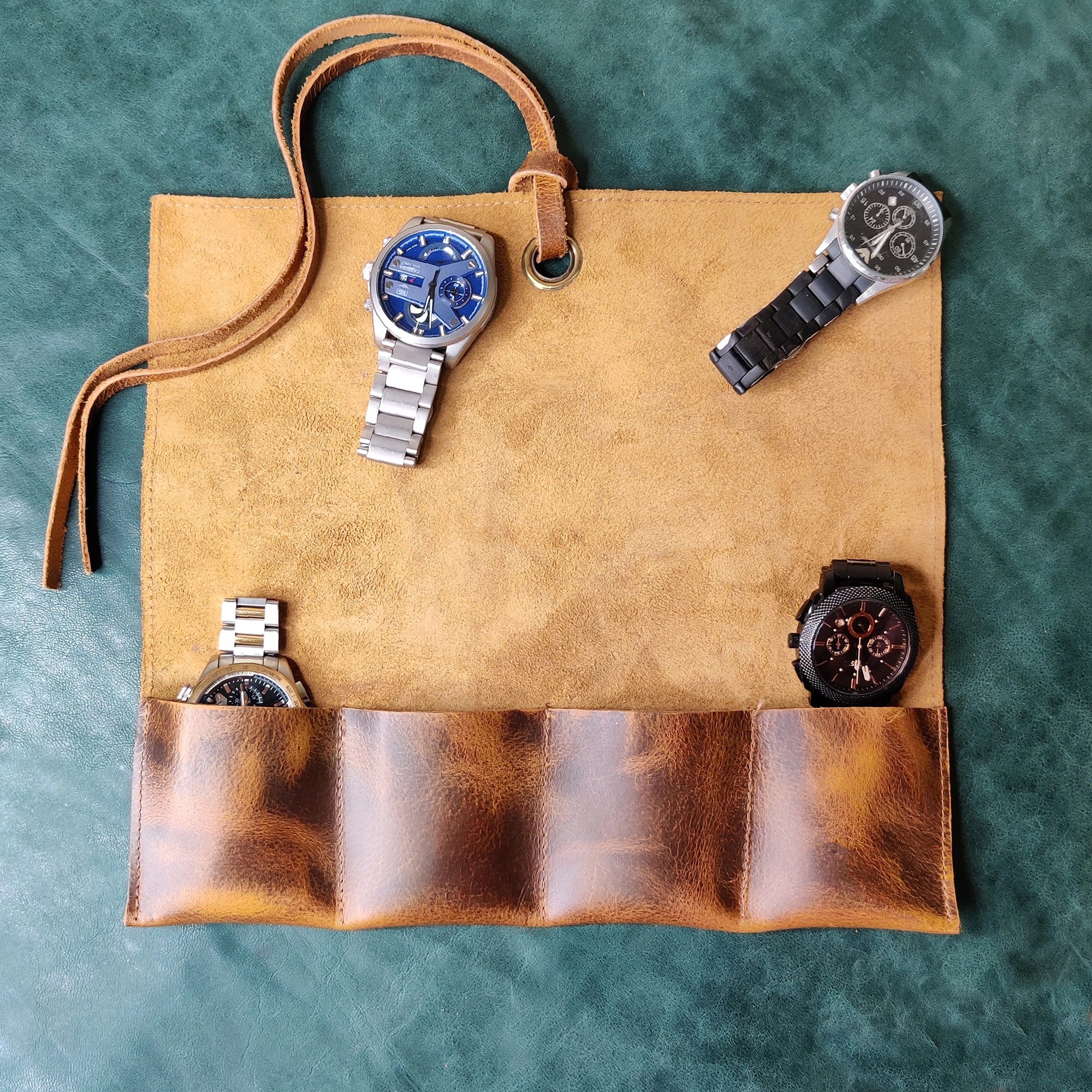 Premium Leather Watch Roll - Multi-Purpose Travel Watch Case for Men & Women | Perfect for Storage, Travel & Gift Giving