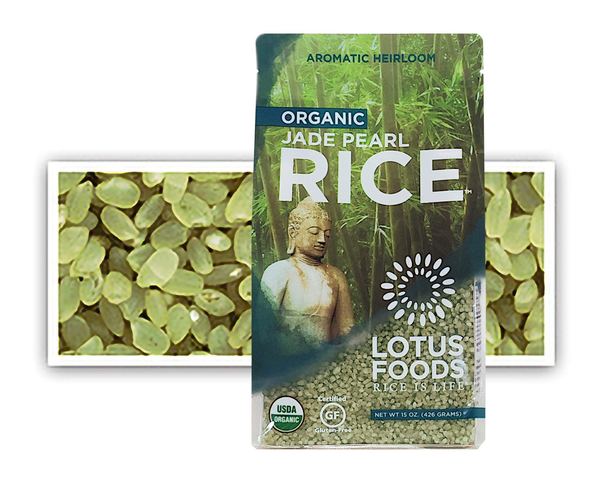 Organic Jade Pearl Rice by Lotus Foods - 15 Ounce (Pack of 1) | Gluten-Free, Non-GMO, USDA Certified | Perfect for Sushi, Stir-Fry & Healthy Meal Prep