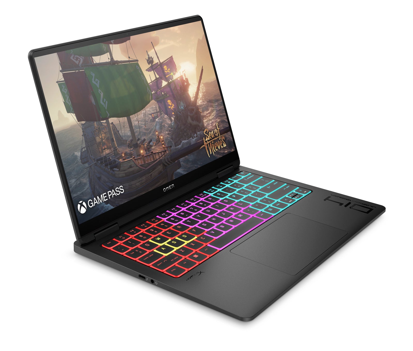 OMEN Transcend 14 Gaming Laptop with HyperX QuadCast S RGB USB Microphone - Powerful PC Bundle for Streaming, Gaming & Content Creation