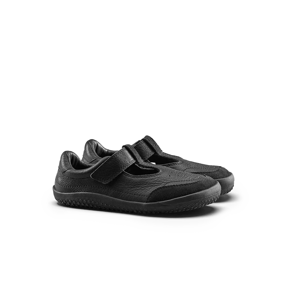 Vivobarefoot Gobi T.Bar Kids School Shoes - Lightweight Barefoot Shoes for Boys & Girls - Obsidian Black - Perfect for School, Playground & Outdoor Activities