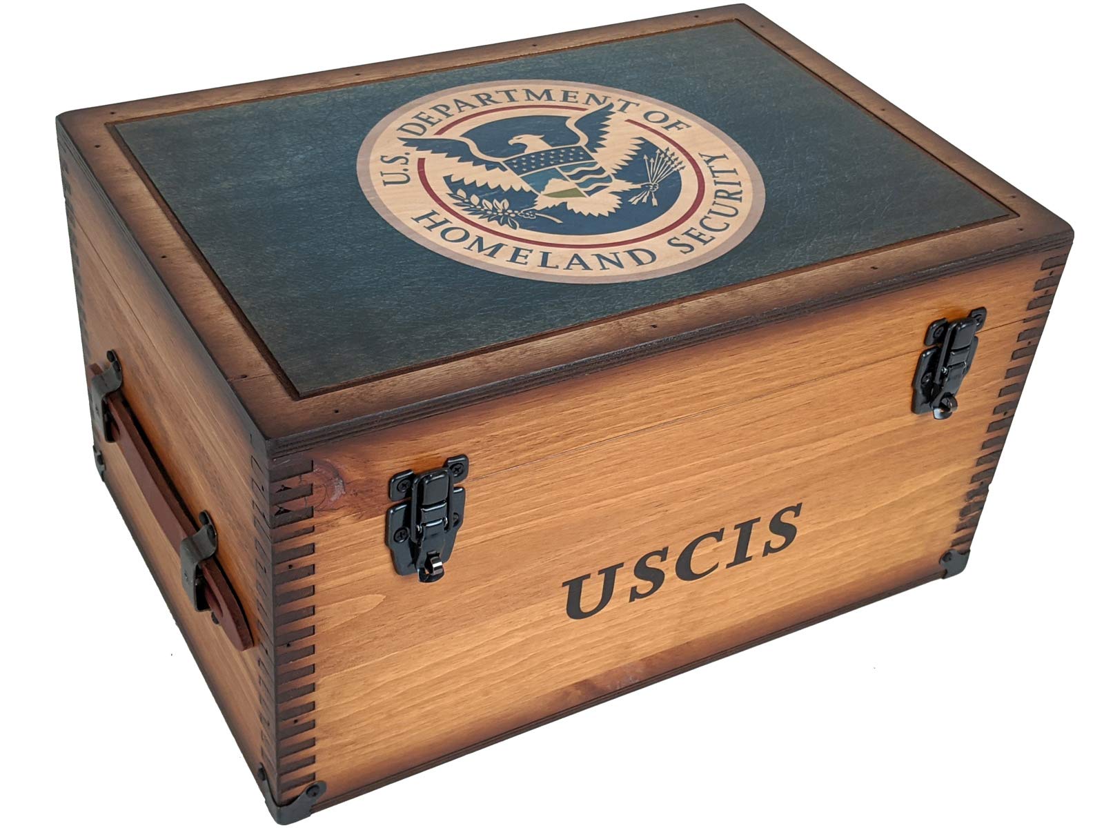 USCIS Homeland Security Keepsake Box - Premium Document Storage for Immigration Papers - Perfect for Green Card, Citizenship & Visa Documents Organization