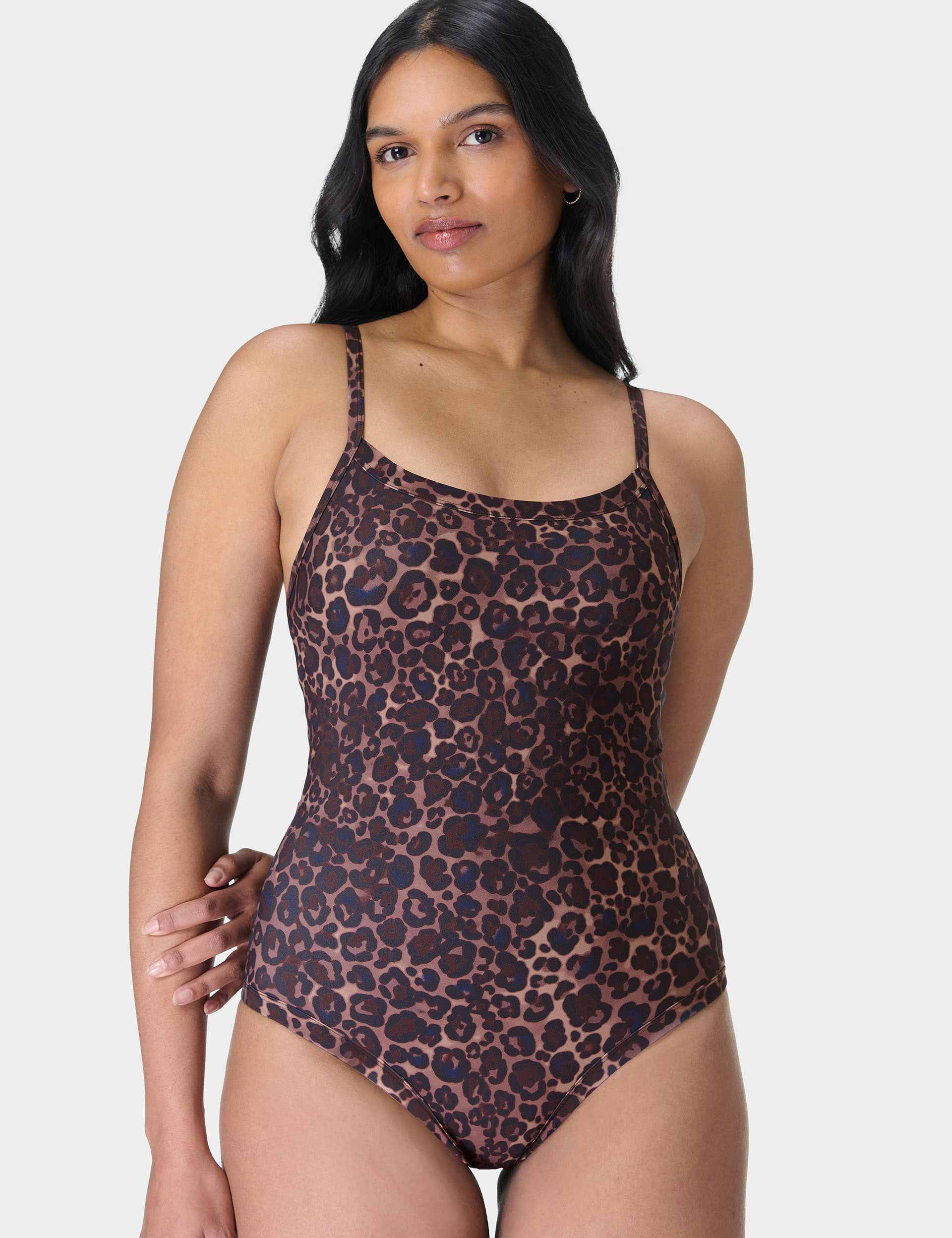 Riviera Swimsuit for Women - Blue Pop Wild Leopard Print One Piece Bathing Suit | Beach Vacation, Pool Party, Summer Swimwear